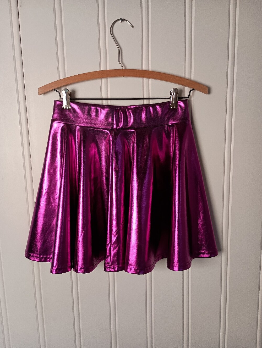 Echic- Metallic Fuchsia Flared Skirt- Size S
